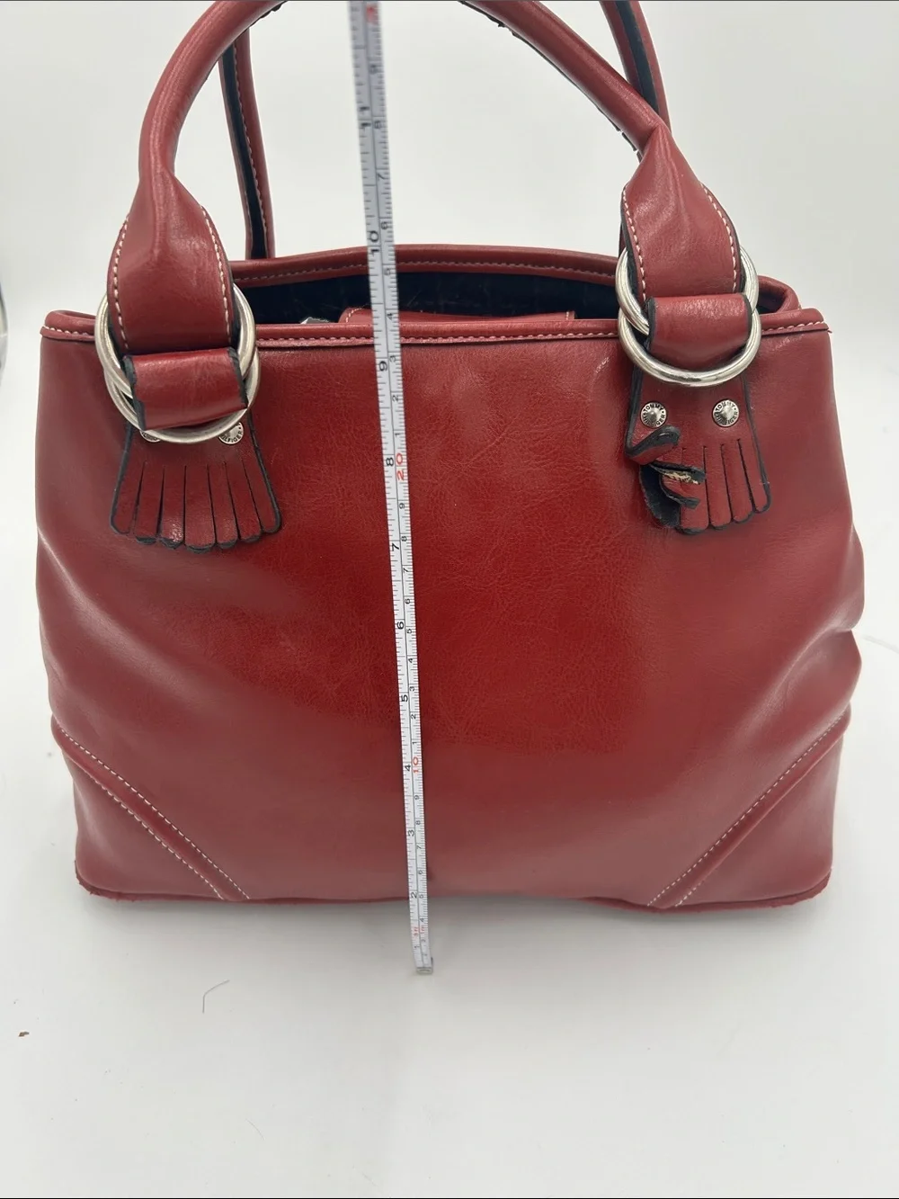 Y2K Tommy Hilfiger Classic Red Soft Leather Satchel Handbag